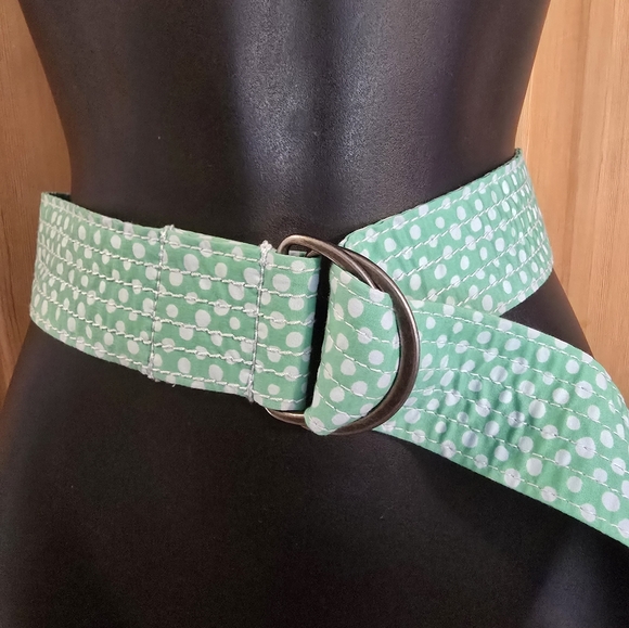 L.L. Bean Accessories - L.L. Bean Vintage Green Polka Dot Belt Fun Shabby Chic